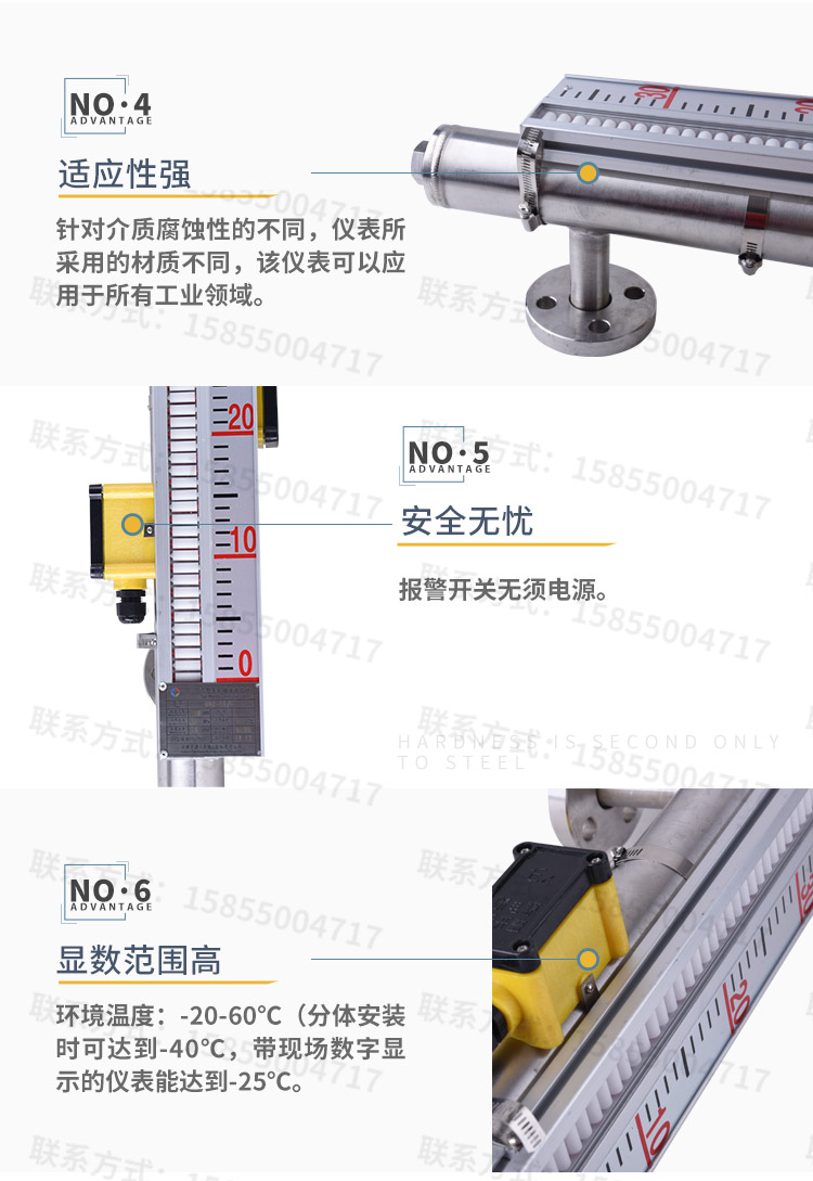 316不锈钢磁翻板液位计