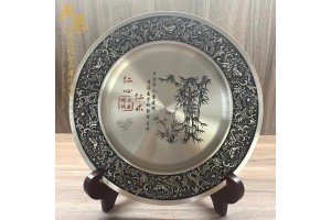 供应师恩似海纯锡摆盘，教师节纪念品，荣休留念品图2