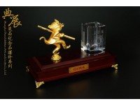福州水晶合金商务礼品，水晶两件套笔筒，商会庆典礼品