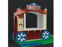 商业街餐饮摊亭 步行街小吃花车 商业街售卖车