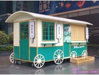 商业街售卖亭 广场小吃花车 步行街餐饮售卖屋