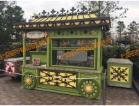 文昌美食街贩卖屋 景区移动美食餐车 游乐园卡通售货亭