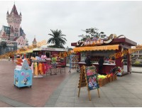 玉溪美食街售货亭 景区仿古餐饮花车 海边驿站小吃售卖车