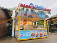 商业街餐饮贩卖屋 景区移动小卖部 步行街美食售货亭花车