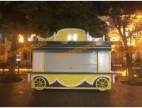 欧式风格美食亭 火车早餐餐饮花车 广场移动售卖亭