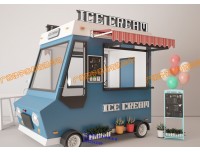 济南美食街小吃亭 步行街移动售卖车 广场咖啡商铺贩卖屋