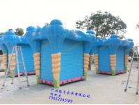 游乐园卡通售票亭 海边驿站小吃岗亭 美食街餐饮售卖车