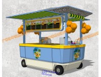 平顶山美食街售货亭 商业街餐饮小卖部 户外移动手推车