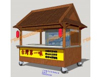 自贡美食街售卖亭 游乐园卡通餐饮小吃车 景区中式仿古售货车