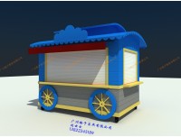 欧式风格美食亭 游乐园卡通餐饮摊亭 广场咖啡售卖花车